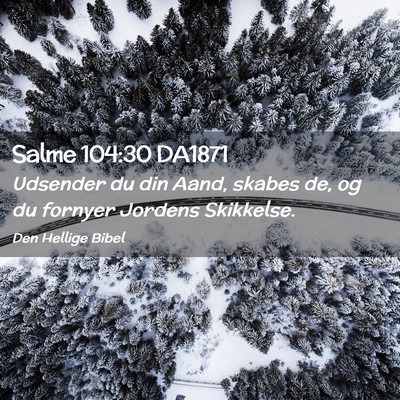 Picture 02 - Salme 104:30 DA1871 - Udsender du din Aand, skabes de, og du fornyer - Bible Verse Picture