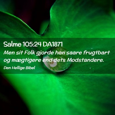 Picture 02 - Salme 105:24 DA1871 - Men sit Folk gjorde han saare frugtbart og - Bible Verse Picture