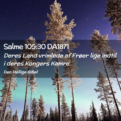 Picture 02 - Salme 105:30 DA1871 - Deres Land vrimlede af Frøer lige indtil i deres - Bible Verse Picture
