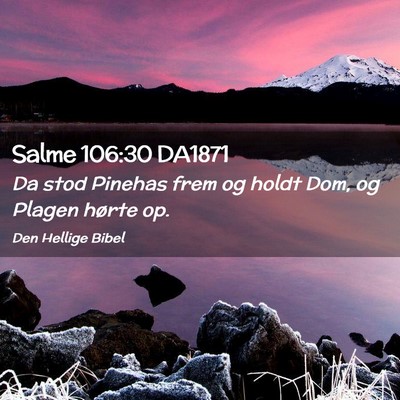 Picture 02 - Salme 106:30 DA1871 - Da stod Pinehas frem og holdt Dom, og Plagen - Bible Verse Picture