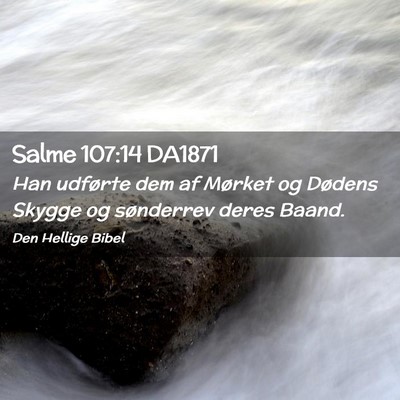 Picture 02 - Salme 107:14 DA1871 - Han udførte dem af Mørket og Dødens Skygge og - Bible Verse Picture