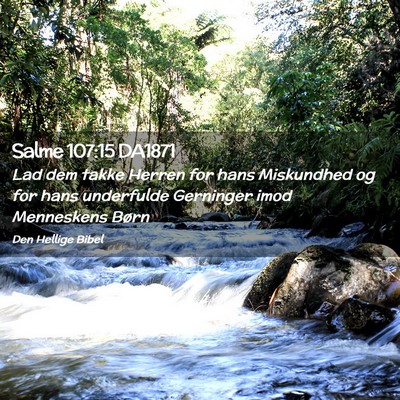 Picture 02 - Salme 107:15 DA1871 - Lad dem takke Herren for hans Miskundhed og for - Bible Verse Picture