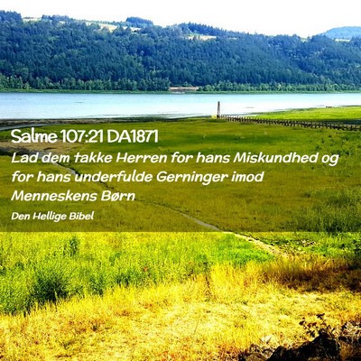 Picture 02 - Salme 107:21 DA1871 - Lad dem takke Herren for hans Miskundhed og for - Bible Verse Picture