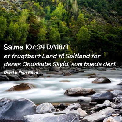 Picture 02 - Salme 107:34 DA1871 - et frugtbart Land til Saltland for deres Ondskabs - Bible Verse Picture