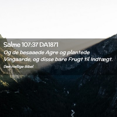 Picture 02 - Salme 107:37 DA1871 - Og de besaaede Agre og plantede Vingaarde, og - Bible Verse Picture