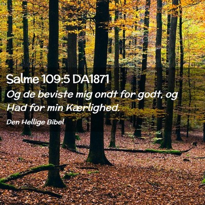 Picture 02 - Salme 109:5 DA1871 - Og de beviste mig ondt for godt, og Had for min - Bible Verse Picture