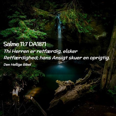 Picture 02 - Salme 11:7 DA1871 - Thi Herren er retfærdig, elsker Retfærdighed; - Bible Verse Picture
