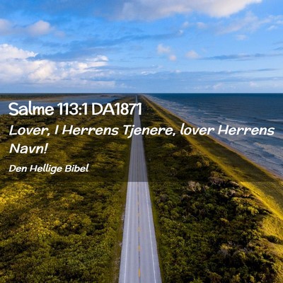 Picture 02 - Salme 113:1 DA1871 - Lover, I Herrens Tjenere, lover Herrens - Bible Verse Picture