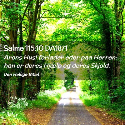 Picture 02 - Salme 115:10 DA1871 - Arons Hus! forlader eder paa Herren; han er deres - Bible Verse Picture