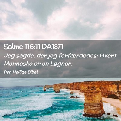 Picture 02 - Salme 116:11 DA1871 - Jeg sagde, der jeg forfærdedes: Hvert Menneske - Bible Verse Picture
