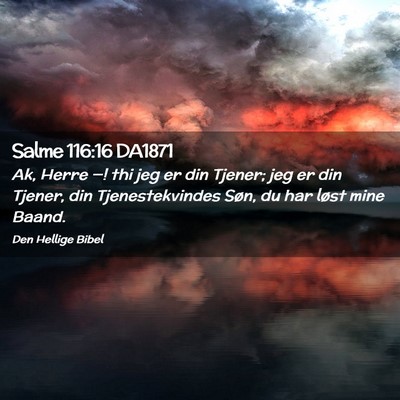 Picture 02 - Salme 116:16 DA1871 - Ak, Herre —! thi jeg er din Tjener; jeg er din - Bible Verse Picture