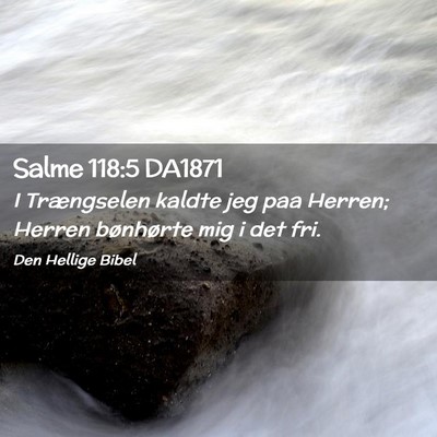 Picture 02 - Salme 118:5 DA1871 - I Trængselen kaldte jeg paa Herren; Herren - Bible Verse Picture