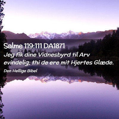 Picture 02 - Salme 119:111 DA1871 - Jeg fik dine Vidnesbyrd til Arv evindelig; thi de - Bible Verse Picture