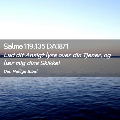Picture 02 - Salme 119:135 DA1871 - Lad dit Ansigt lyse over din Tjener, og lær mig - Bible Verse Picture