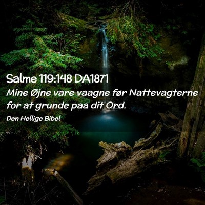 Picture 02 - Salme 119:148 DA1871 - Mine Øjne vare vaagne før Nattevagterne for at - Bible Verse Picture