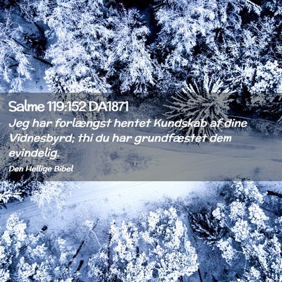 Picture 02 - Salme 119:152 DA1871 - Jeg har forlængst hentet Kundskab af dine - Bible Verse Picture