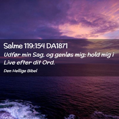 Picture 02 - Salme 119:154 DA1871 - Udfør min Sag, og genløs mig; hold mig i Live - Bible Verse Picture