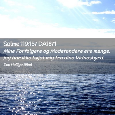 Picture 02 - Salme 119:157 DA1871 - Mine Forfølgere og Modstandere ere mange; jeg - Bible Verse Picture