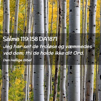 Picture 02 - Salme 119:158 DA1871 - Jeg har set de troløse og væmmedes ved dem; thi - Bible Verse Picture