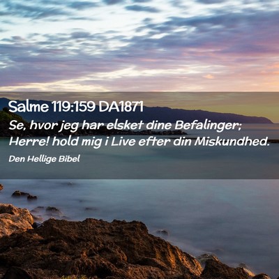 Picture 02 - Salme 119:159 DA1871 - Se, hvor jeg har elsket dine Befalinger; Herre! - Bible Verse Picture