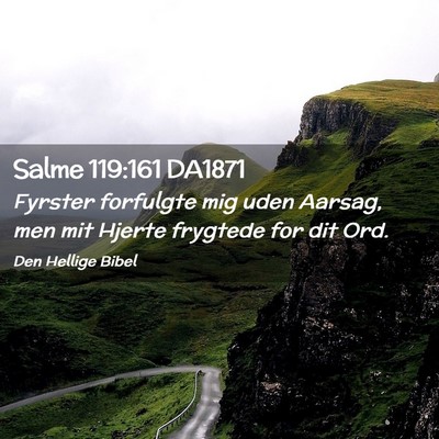 Picture 02 - Salme 119:161 DA1871 - Fyrster forfulgte mig uden Aarsag, men mit Hjerte - Bible Verse Picture