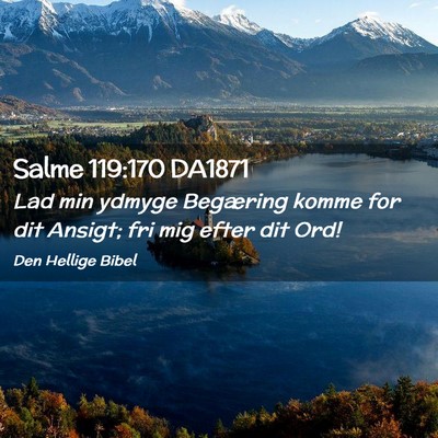 Picture 02 - Salme 119:170 DA1871 - Lad min ydmyge Begæring komme for dit Ansigt; - Bible Verse Picture