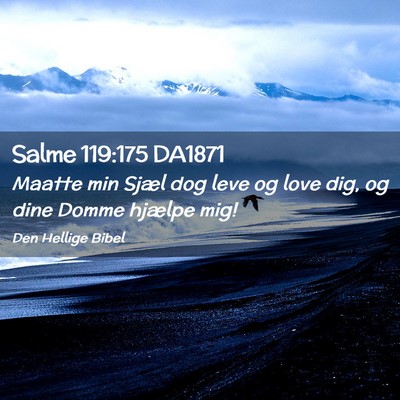 Picture 02 - Salme 119:175 DA1871 - Maatte min Sjæl dog leve og love dig, og dine - Bible Verse Picture