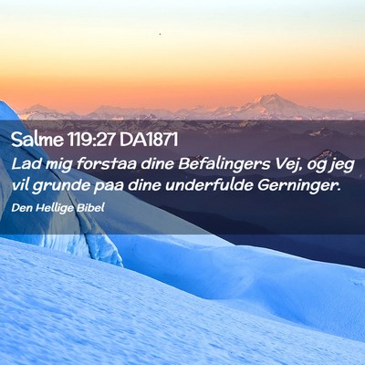 Picture 02 - Salme 119:27 DA1871 - Lad mig forstaa dine Befalingers Vej, og jeg vil - Bible Verse Picture