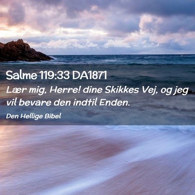 Picture 02 - Salme 119:33 DA1871 - Lær mig, Herre! dine Skikkes Vej, og jeg vil - Bible Verse Picture