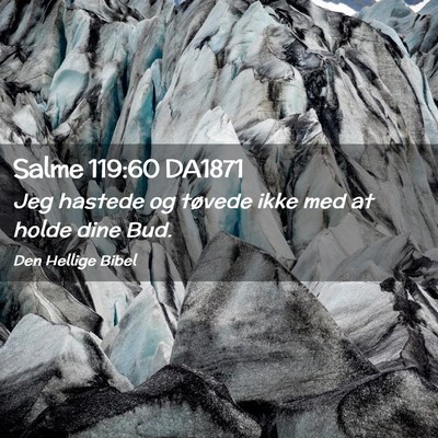 Picture 02 - Salme 119:60 DA1871 - Jeg hastede og tøvede ikke med at holde dine - Bible Verse Picture