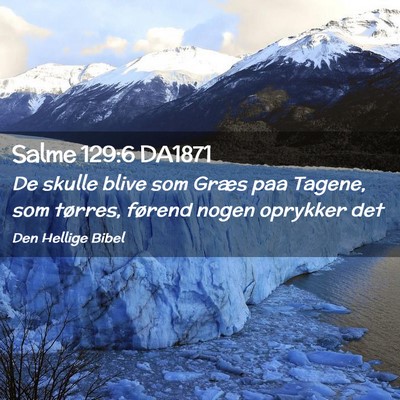 Picture 02 - Salme 129:6 DA1871 - De skulle blive som Græs paa Tagene, som - Bible Verse Picture