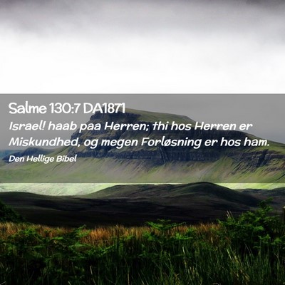 Picture 02 - Salme 130:7 DA1871 - Israel! haab paa Herren; thi hos Herren er - Bible Verse Picture