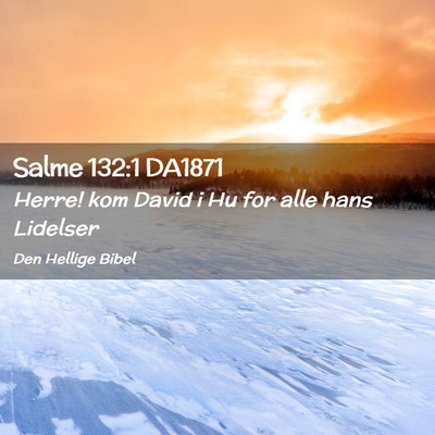 Picture 02 - Salme 132:1 DA1871 - Herre! kom David i Hu for alle hans - Bible Verse Picture