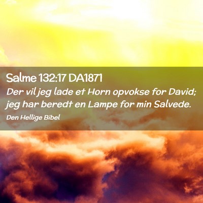 Picture 02 - Salme 132:17 DA1871 - Der vil jeg lade et Horn opvokse for David; jeg - Bible Verse Picture