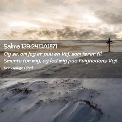 Picture 02 - Salme 139:24 DA1871 - Og se, om jeg er paa en Vej, som fører til - Bible Verse Picture
