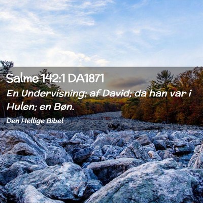 Picture 02 - Salme 142:1 DA1871 - En Undervisning; af David; da han var i Hulen; en - Bible Verse Picture