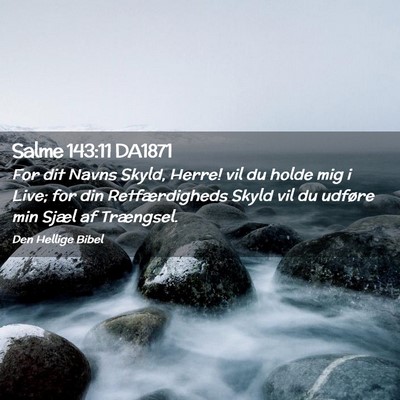 Picture 02 - Salme 143:11 DA1871 - For dit Navns Skyld, Herre! vil du holde mig i - Bible Verse Picture