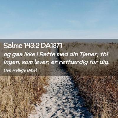 Picture 02 - Salme 143:2 DA1871 - og gaa ikke i Rette med din Tjener; thi ingen, - Bible Verse Picture