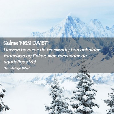 Picture 02 - Salme 146:9 DA1871 - Herren bevarer de fremmede; han opholder - Bible Verse Picture
