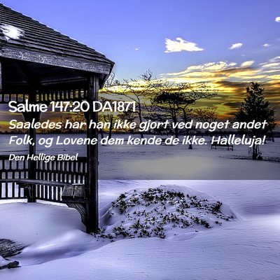 Picture 02 - Salme 147:20 DA1871 - Saaledes har han ikke gjort ved noget andet Folk, - Bible Verse Picture