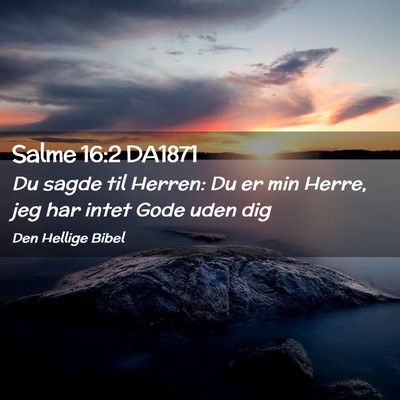 Picture 02 - Salme 16:2 DA1871 - Du sagde til Herren: Du er min Herre, jeg har - Bible Verse Picture