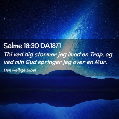 Picture 02 - Salme 18:30 DA1871 - Thi ved dig stormer jeg imod en Trop, og ved min - Bible Verse Picture