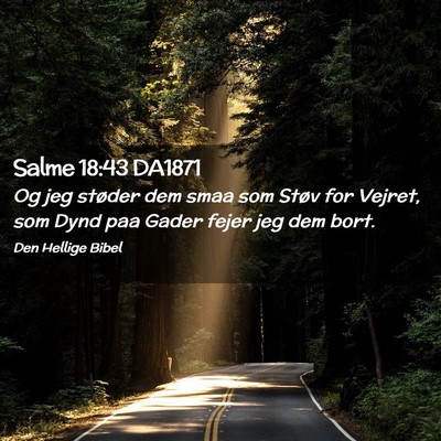 Picture 02 - Salme 18:43 DA1871 - Og jeg støder dem smaa som Støv for Vejret, som - Bible Verse Picture