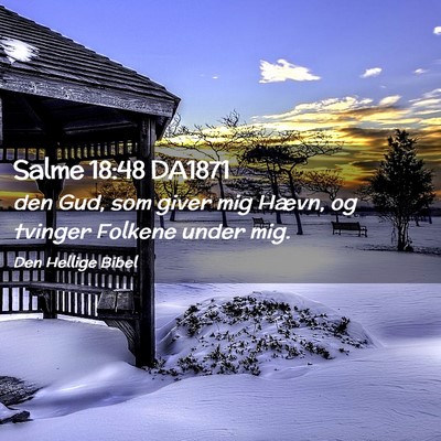 Picture 02 - Salme 18:48 DA1871 - den Gud, som giver mig Hævn, og tvinger Folkene - Bible Verse Picture