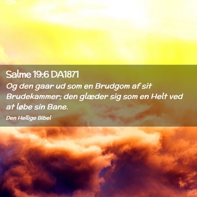 Picture 02 - Salme 19:6 DA1871 - Og den gaar ud som en Brudgom af sit Brudekammer; - Bible Verse Picture