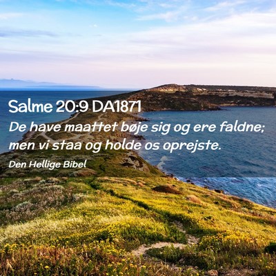 Picture 02 - Salme 20:9 DA1871 - De have maattet bøje sig og ere faldne; men vi - Bible Verse Picture