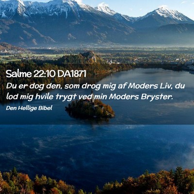 Picture 02 - Salme 22:10 DA1871 - Du er dog den, som drog mig af Moders Liv, du lod - Bible Verse Picture