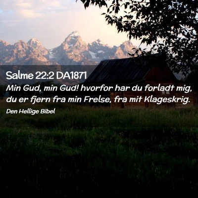 Picture 02 - Salme 22:2 DA1871 - Min Gud, min Gud! hvorfor har du forladt mig, du - Bible Verse Picture