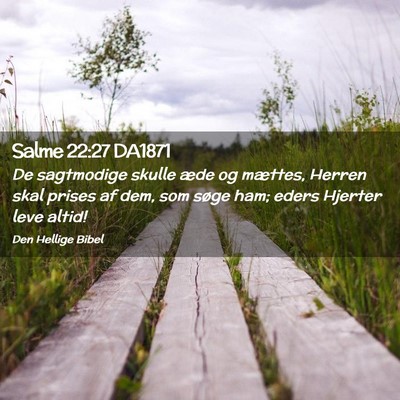 Picture 02 - Salme 22:27 DA1871 - De sagtmodige skulle æde og mættes, Herren skal - Bible Verse Picture