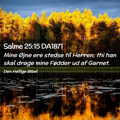 Picture 02 - Salme 25:15 DA1871 - Mine Øjne ere stedse til Herren; thi han skal - Bible Verse Picture